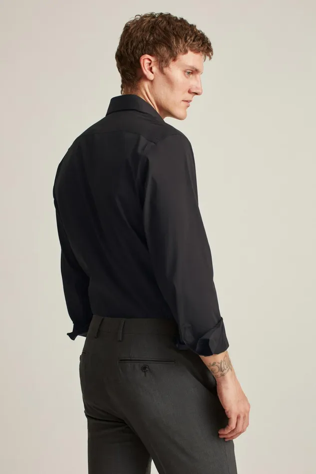 Men Jetsetter Stretch Dress Shirt Jet Black Bonobos Business Casual Shirts