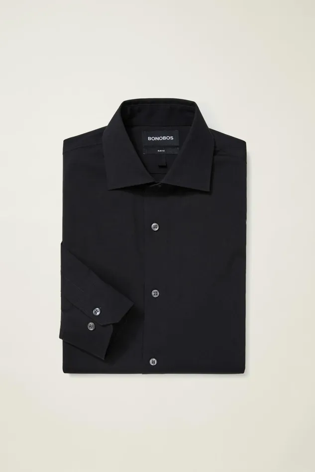 Men Jetsetter Stretch Dress Shirt Jet Black Bonobos Business Casual Shirts