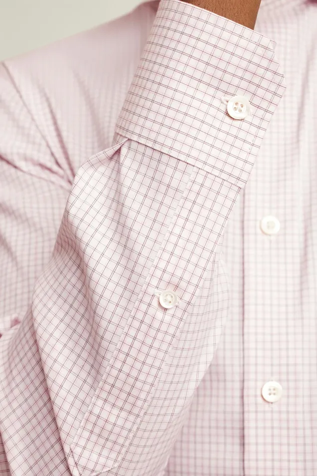 Men Jetsetter Stretch Dress Shirt Pink And White Plaid Bonobos Business Casual Shirts