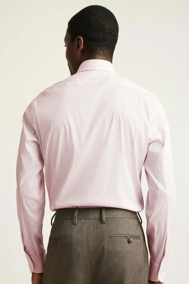Men Jetsetter Stretch Dress Shirt Pink And White Plaid Bonobos Business Casual Shirts