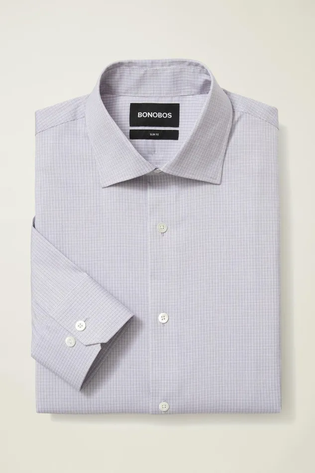 Men Jetsetter Stretch Dress Shirt Purple Rutlan Plaid Bonobos Business Casual Shirts