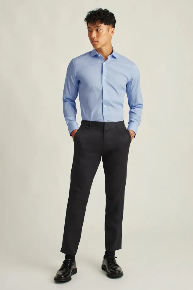 Men Jetsetter Stretch Dress Shirt Solid Light Blue Bonobos Business Casual Shirts