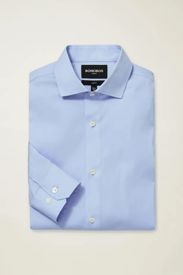Men Jetsetter Stretch Dress Shirt Solid Light Blue Bonobos Business Casual Shirts