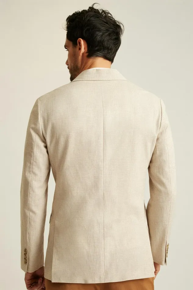 Men Jetsetter Unconstructed Blazer Light Sand Check Bonobos Blazers and Sport Coats