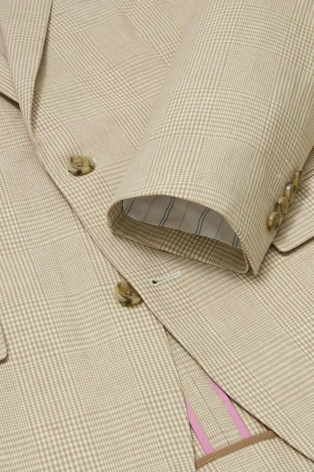 Men Jetsetter Unconstructed Blazer Light Sand Check Bonobos Blazers and Sport Coats