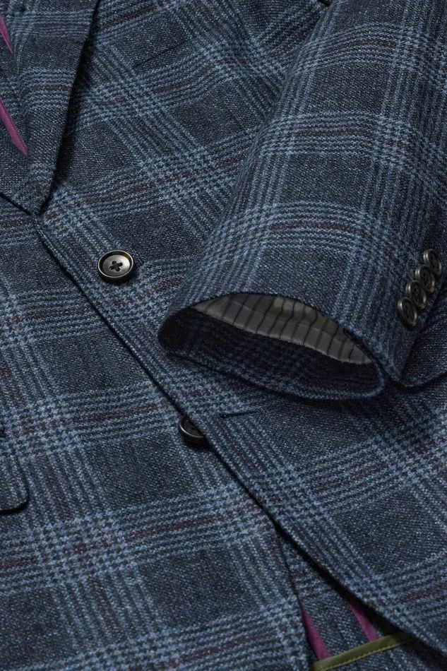 Men Jetsetter Unconstructed Blazer Navy Glen Check Bonobos Blazers and Sport Coats