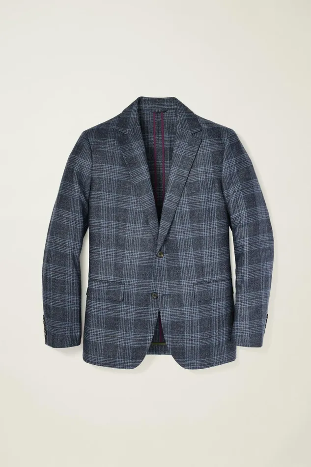 Men Jetsetter Unconstructed Blazer Navy Glen Check Bonobos Blazers and Sport Coats