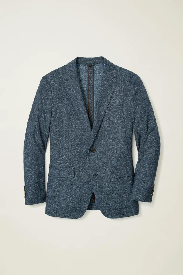 Men Jetsetter Unconstructed Italian Blazer Navy Donegal Bonobos Blazers and Sport Coats