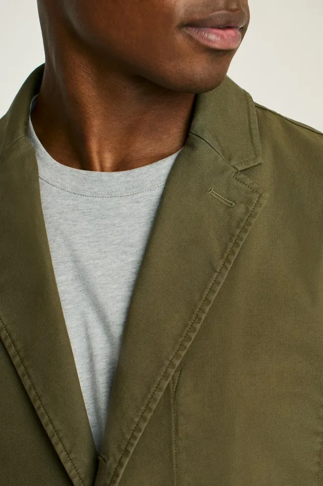 Men Jetsetter Washed Cotton Blazer Olive Bonobos Blazers and Sport Coats