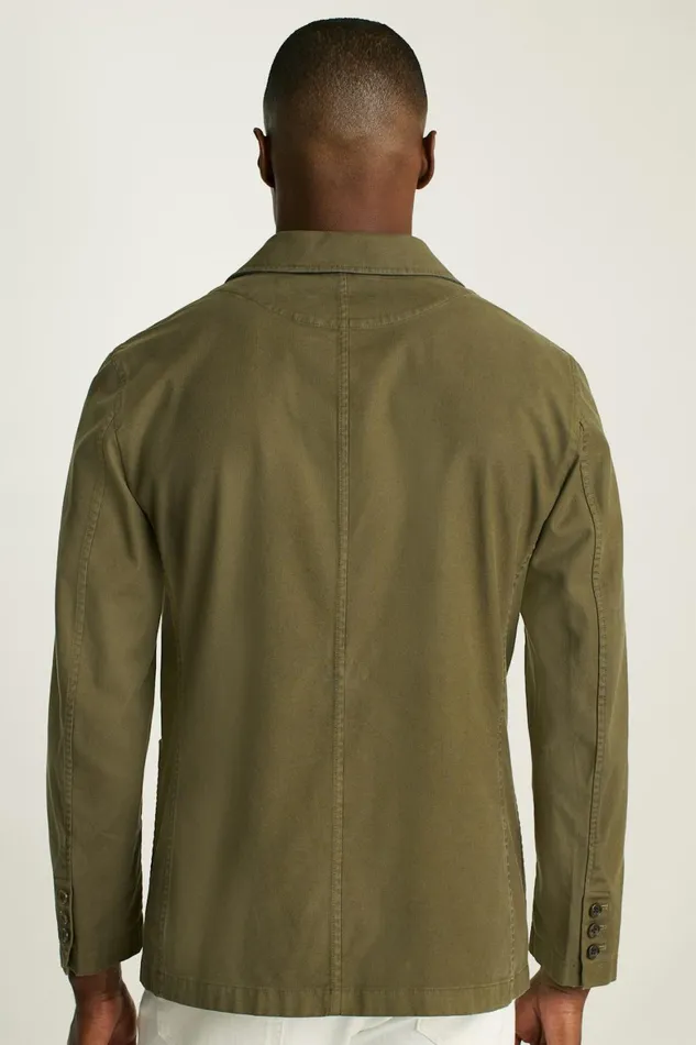 Men Jetsetter Washed Cotton Blazer Olive Bonobos Blazers and Sport Coats