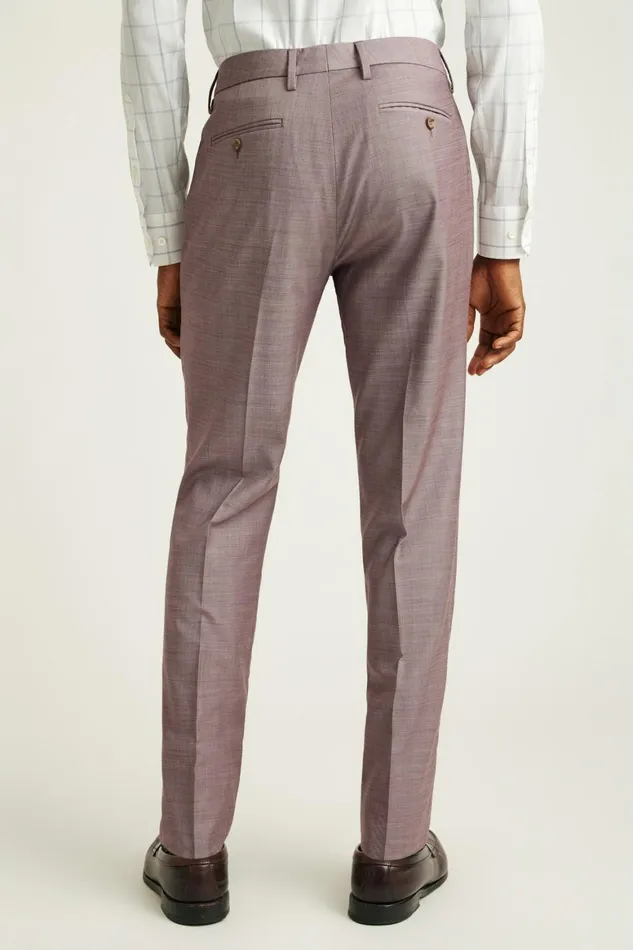 Men Jetsetter Wool Dress Pant Mauve Sharkskin Bonobos Dress Pants