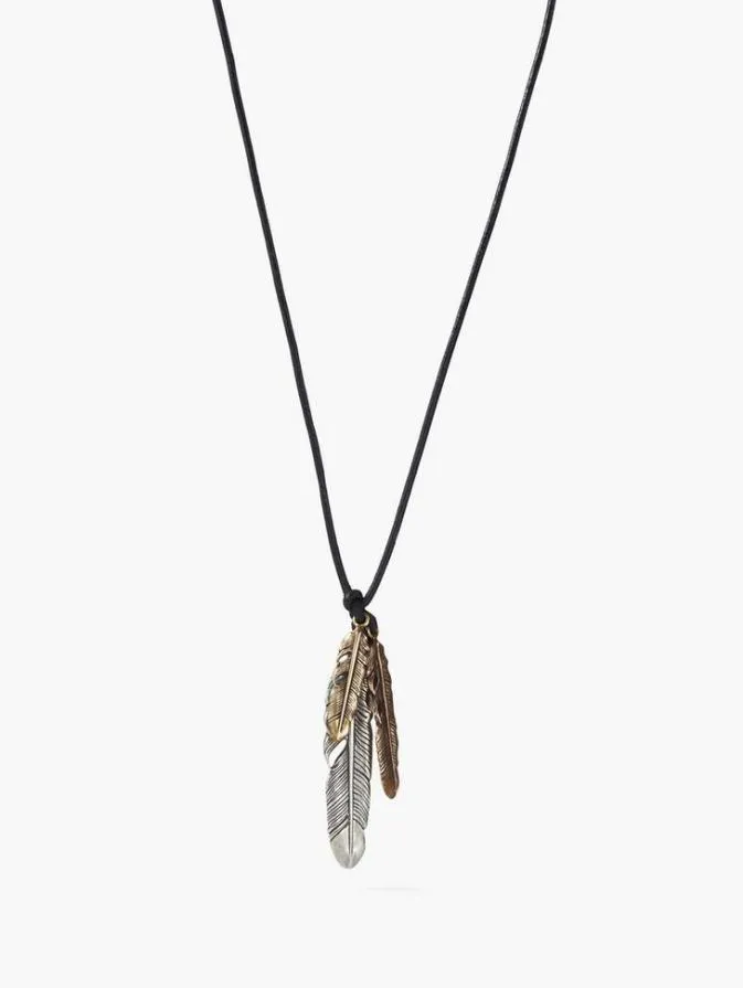 Men Jewelry John Varvatos FEATHER PENDANT NECKLACE Black