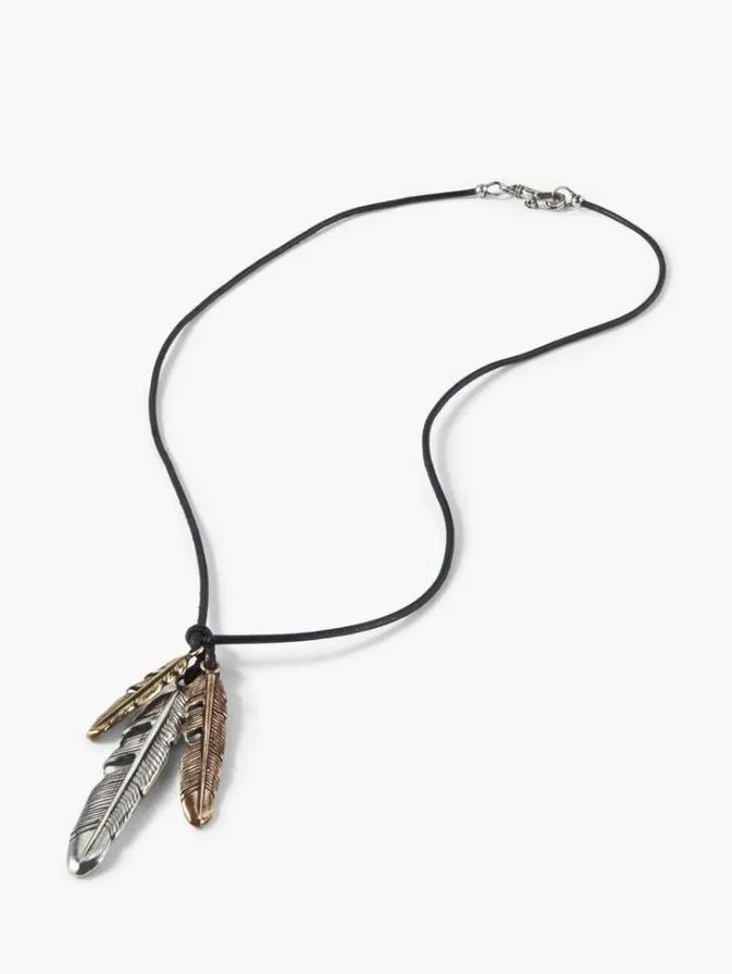 Men Jewelry John Varvatos FEATHER PENDANT NECKLACE Black