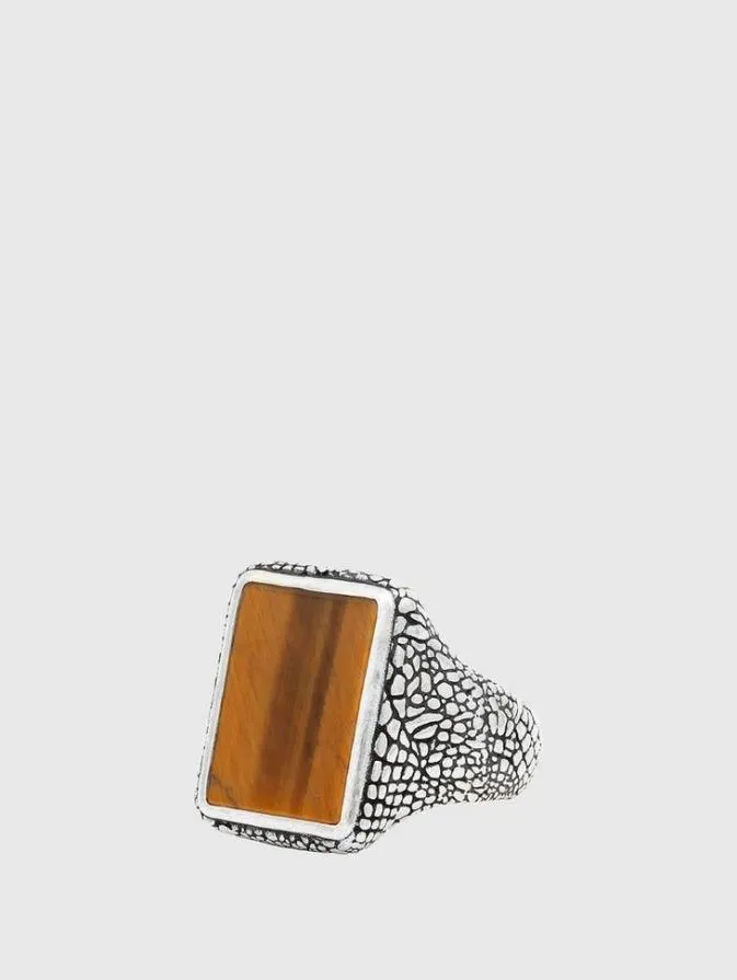 Men Jewelry John Varvatos SNAKESKIN SIGNET STATEMENT RING No Color