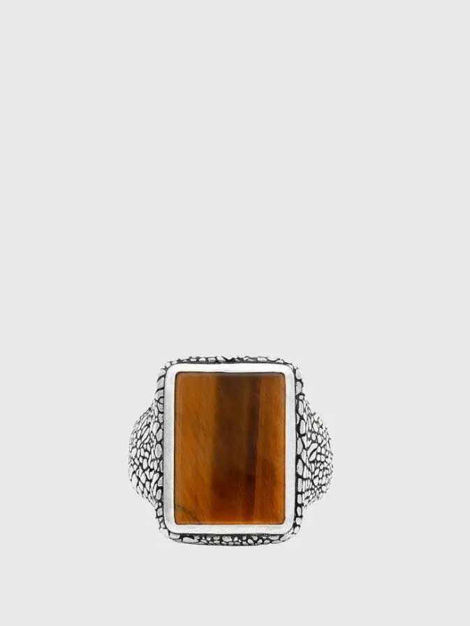 Men Jewelry John Varvatos SNAKESKIN SIGNET STATEMENT RING No Color