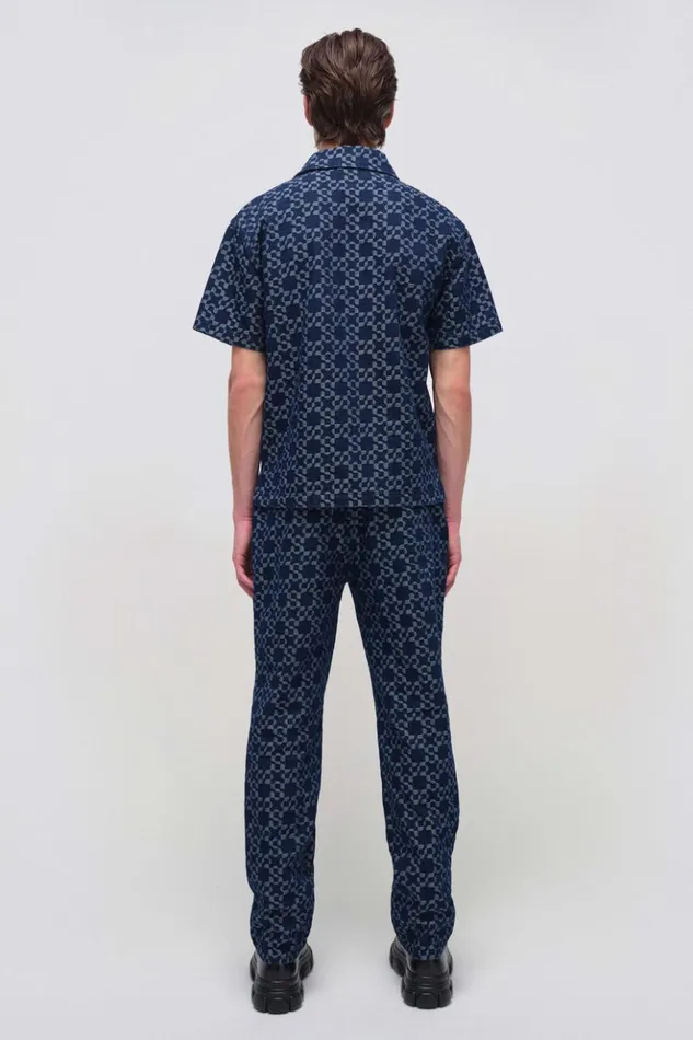 Men Jonas Shirt Indigo Combo Jonathan Simkhai Tops and TShirts