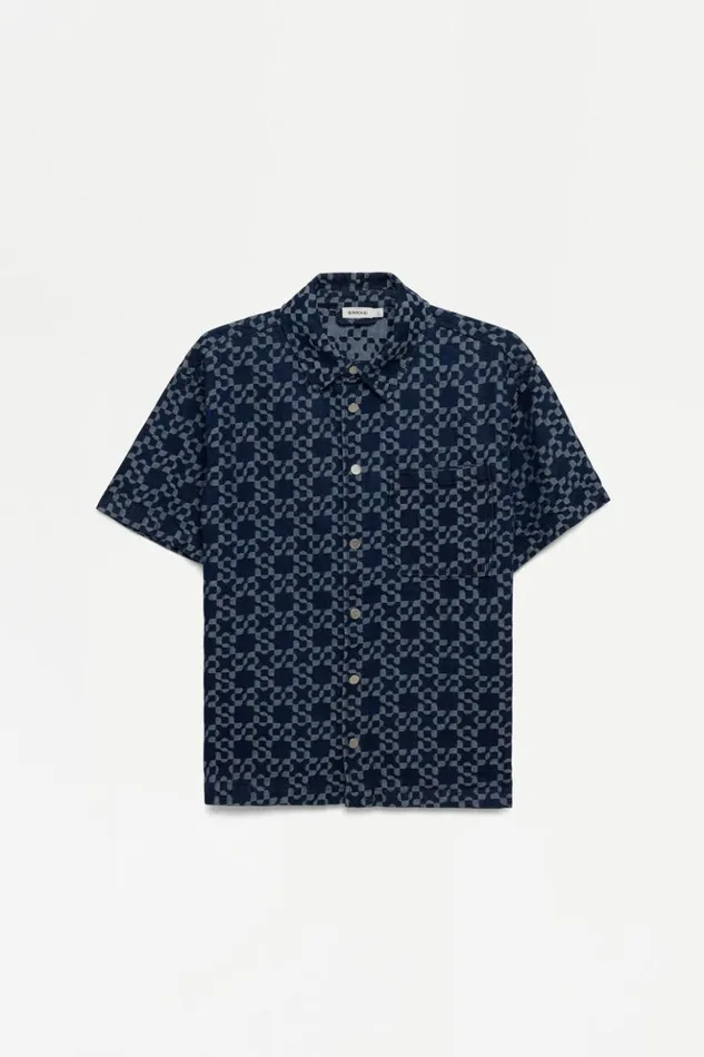 Men Jonas Shirt Indigo Combo Jonathan Simkhai Tops and TShirts