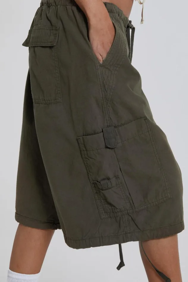 Men Khaki Oversized Cargo Shorts Jaded London Shorts and Jorts