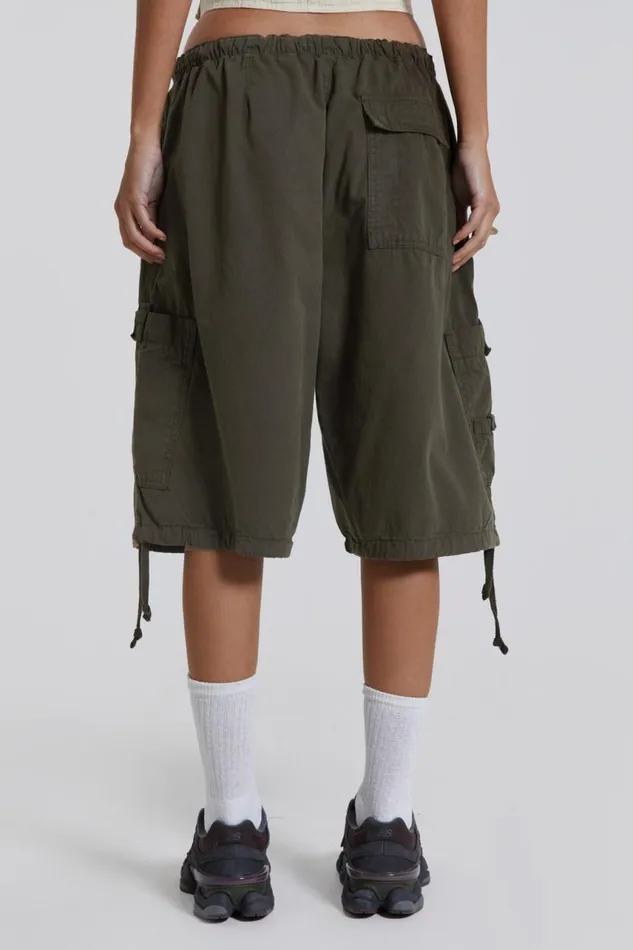 Men Khaki Oversized Cargo Shorts Jaded London Shorts and Jorts