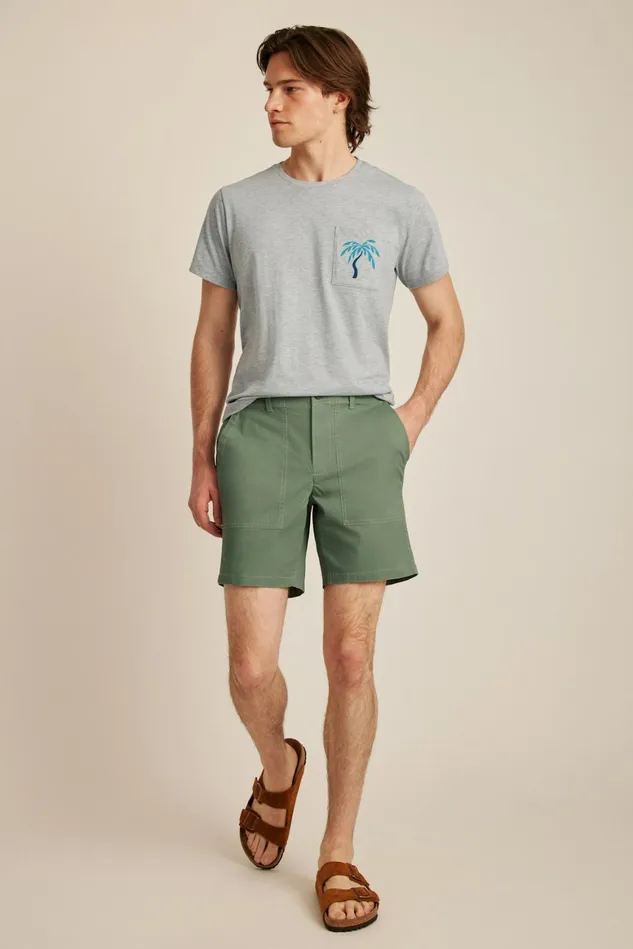 Men Lightweight Travel Short Deep Sage Bonobos Chino Shorts