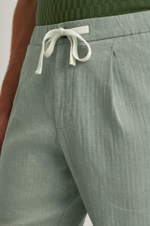 Men Linen Blend Boardwalk Pant Deep Sage Bonobos Seasonal Pants