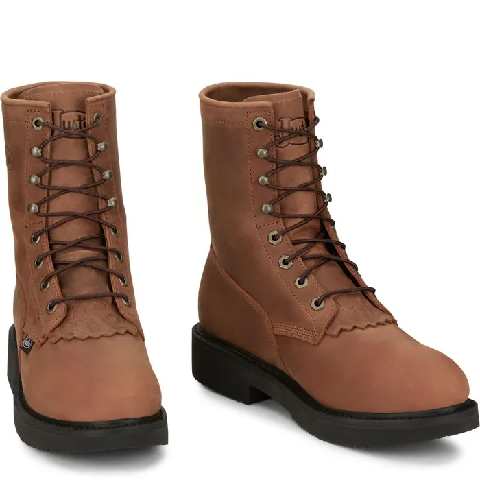 MEN Livestock 8 Steel Toe Aged Brown Justin Boots Work