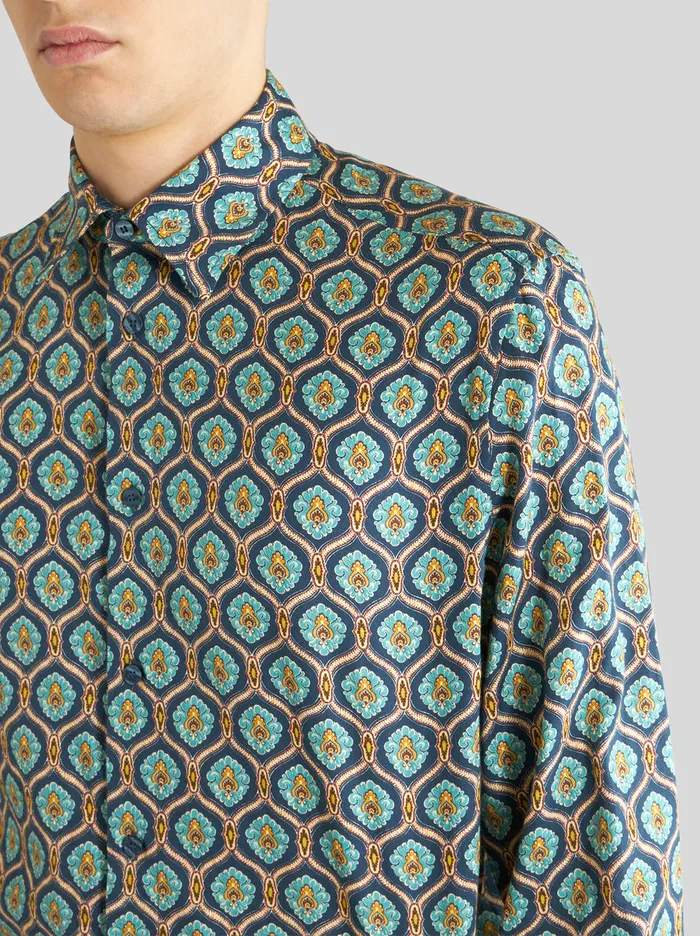 Men Macro Tie Print Shirt Etro Shirts