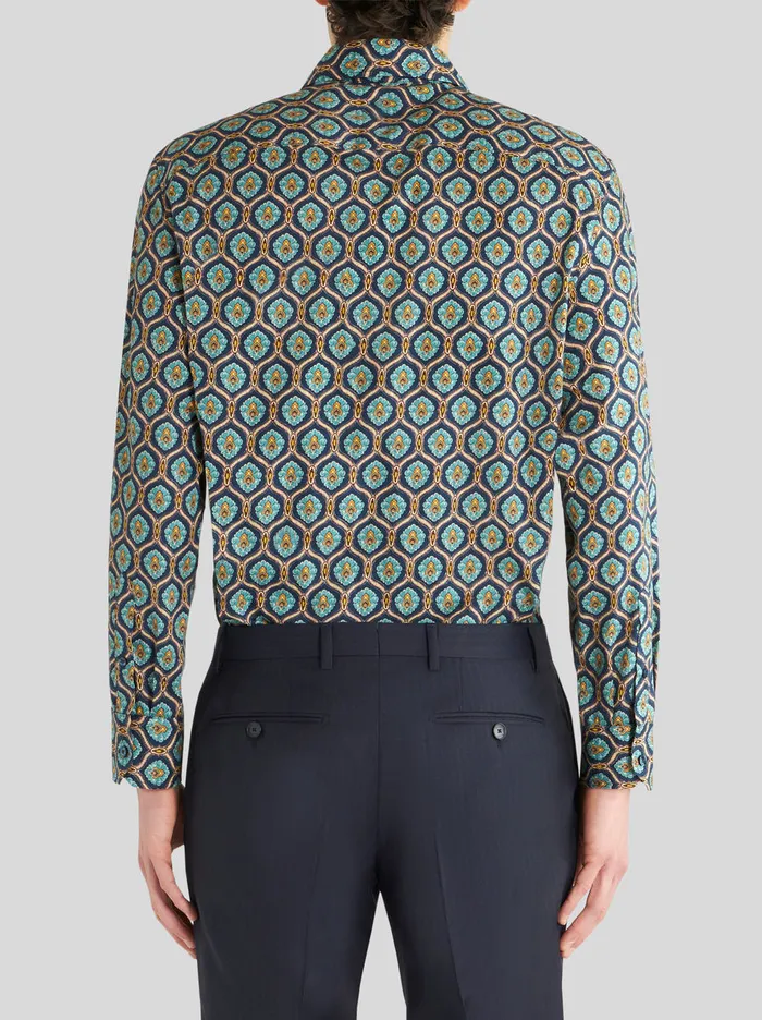 Men Macro Tie Print Shirt Etro Shirts