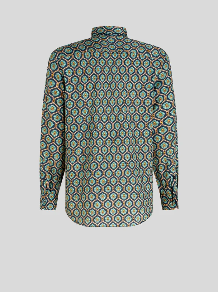 Men Macro Tie Print Shirt Etro Shirts