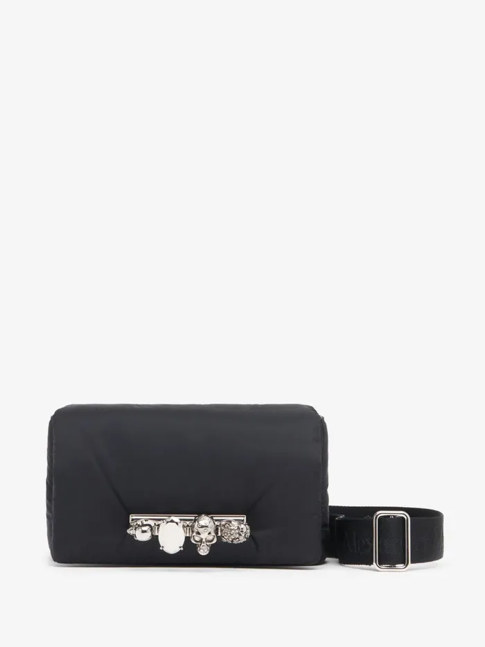 Men Messenger Bags Alexander McQueen The Puffy Knuckle Bum Bag Black