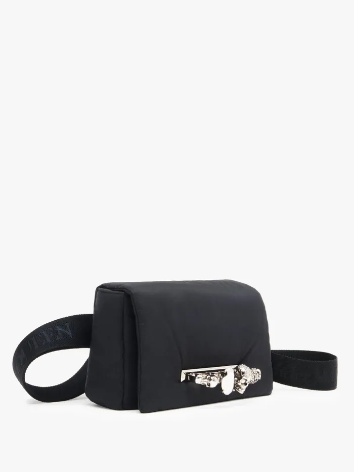 Men Messenger Bags Alexander McQueen The Puffy Knuckle Bum Bag Black