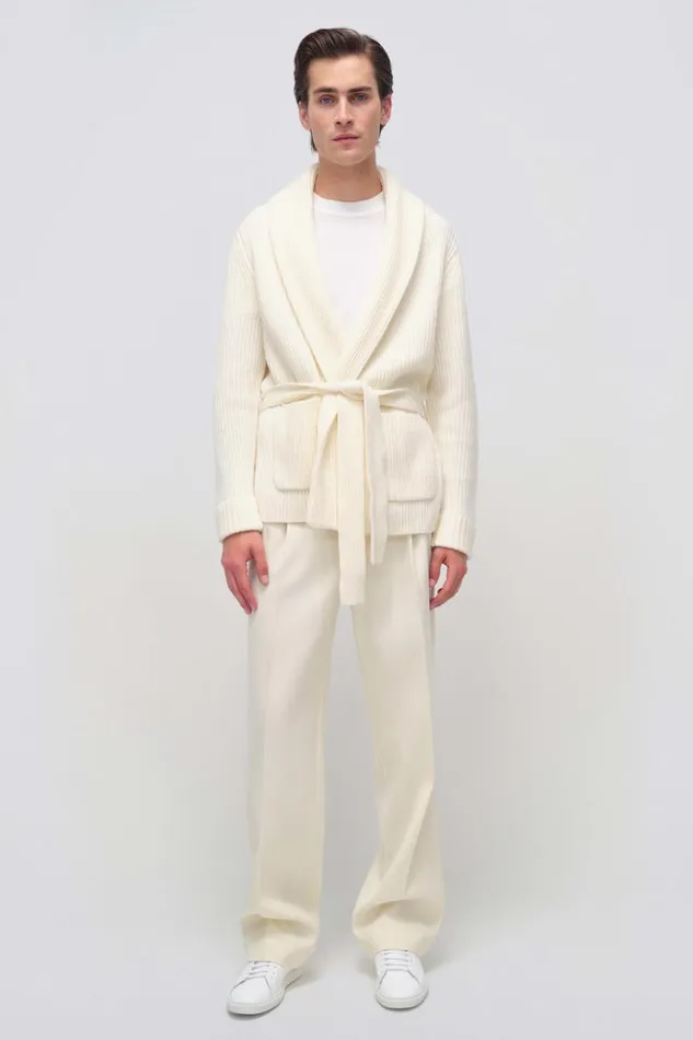 Men Nicolai Cardigan Ivory Jonathan Simkhai Knitwear