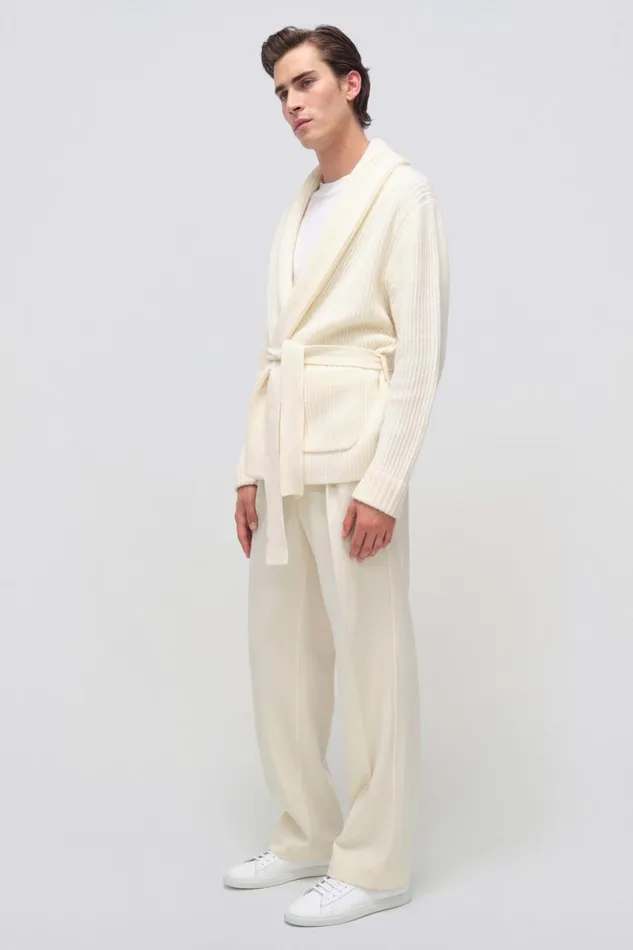 Men Nicolai Cardigan Ivory Jonathan Simkhai Knitwear