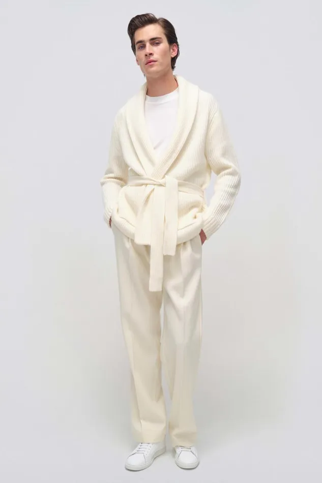 Men Nicolai Cardigan Ivory Jonathan Simkhai Knitwear