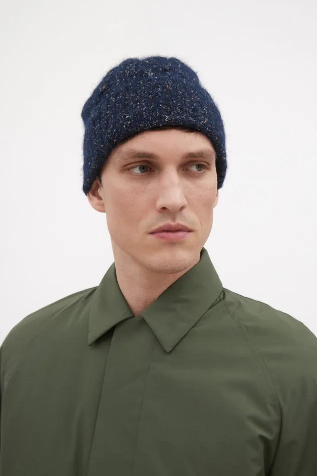 Men Norse Projects Beanies Cotton Alpaca Cable Beanie Dark Navy
