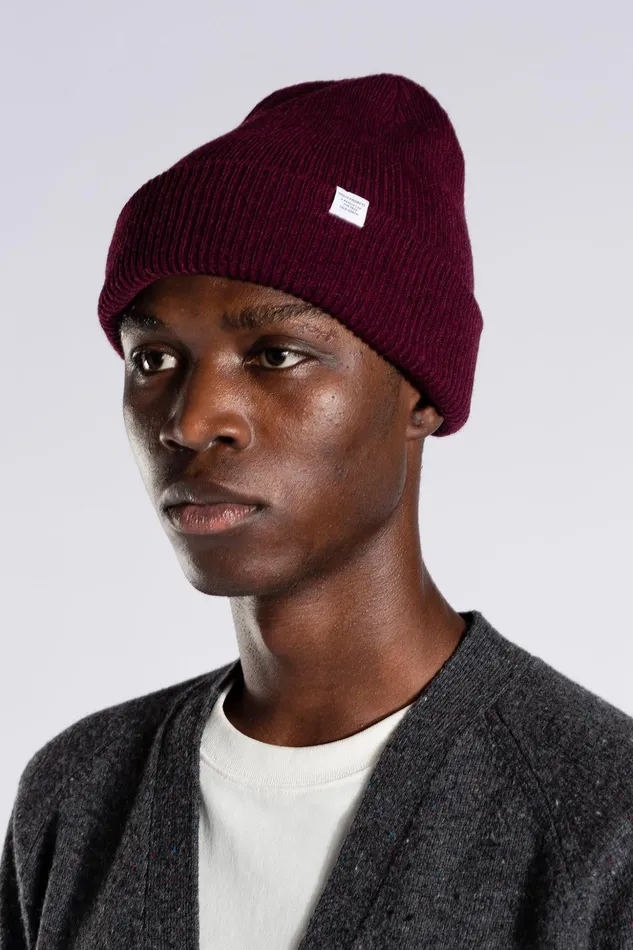 Men Norse Projects Beanies Fine Merino Rib Beanie Dark Navy