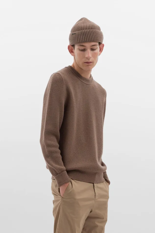 Men Norse Projects Beanies Hybrid Rib Beanie Stretch Wool Ecru
