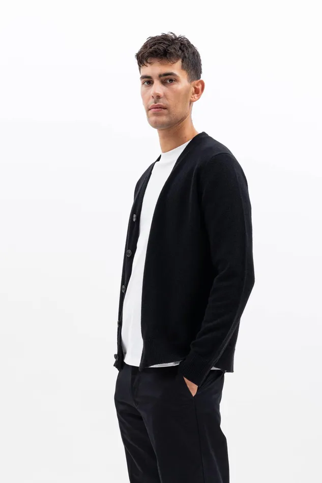 Men Norse Projects Knitwear Adam Merino Lambswool Cardigan Black