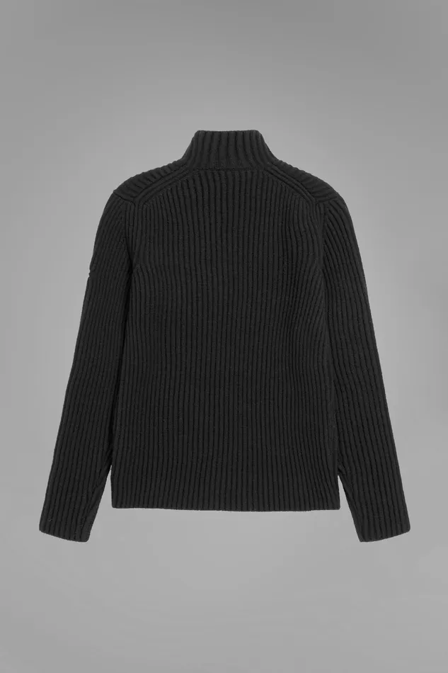 Men Norse Projects Knitwear Hybrid Rib Mock Neck Stretch Wool Black