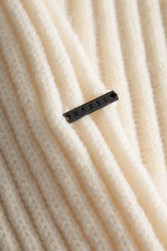 Men Norse Projects Knitwear Hybrid Rib Zip Jacket Stretch Wool Ecru