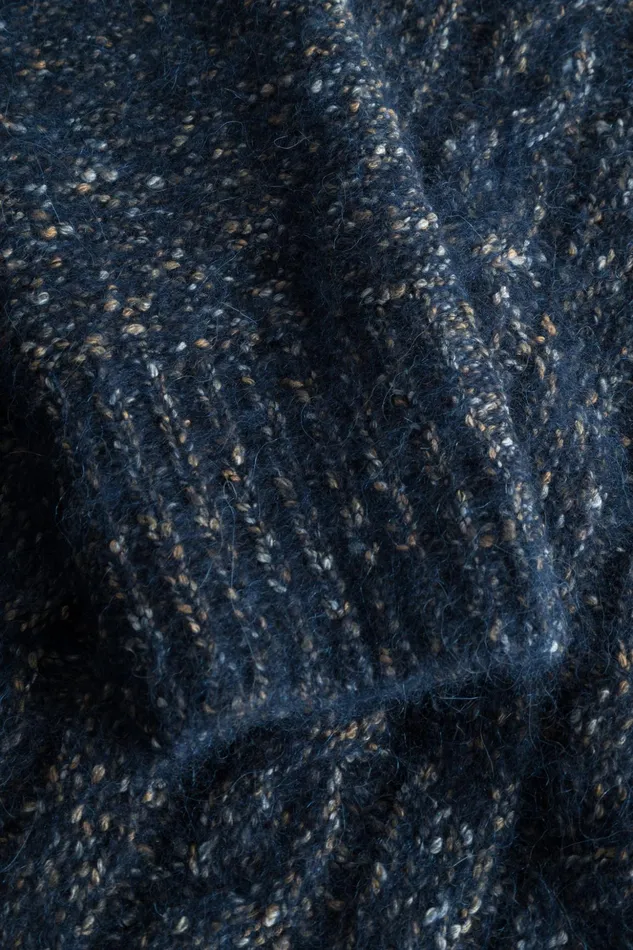 Men Norse Projects Knitwear Ivar Cotton Alpaca Cable Sweater Dark Navy