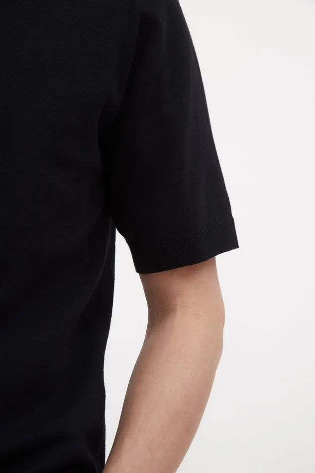 Men Norse Projects Knitwear Rhys Cotton Linen Tshirt Dark Navy