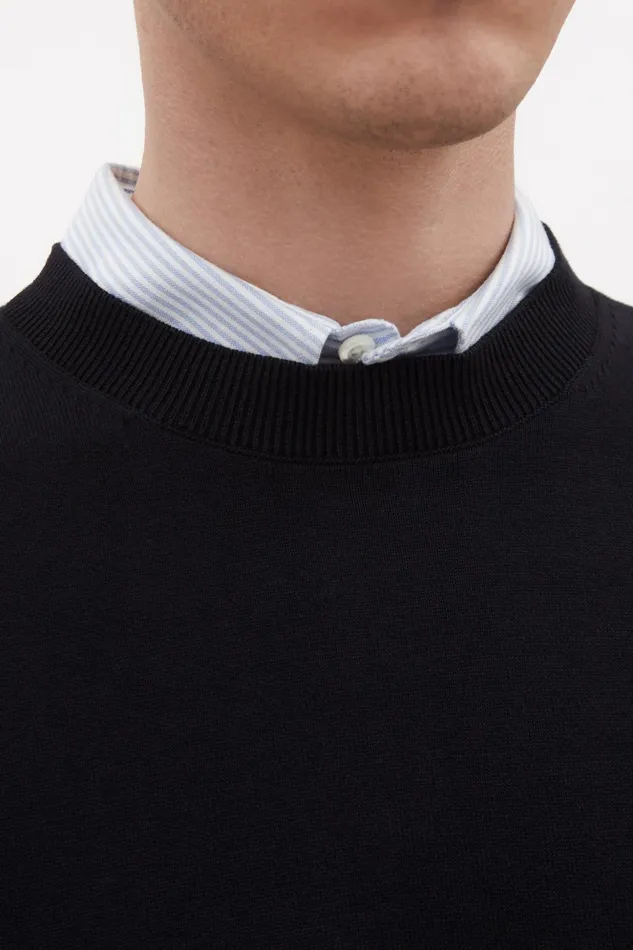 Men Norse Projects Knitwear Rhys Cotton Linen Tshirt Dark Navy