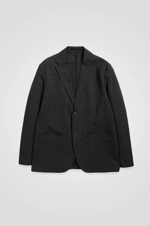 Men Norse Projects Outerwear Emil Cordura Tech Wool Blazer Charcoal Melange