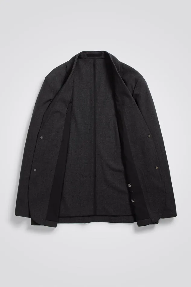 Men Norse Projects Outerwear Emil Cordura Tech Wool Blazer Charcoal Melange