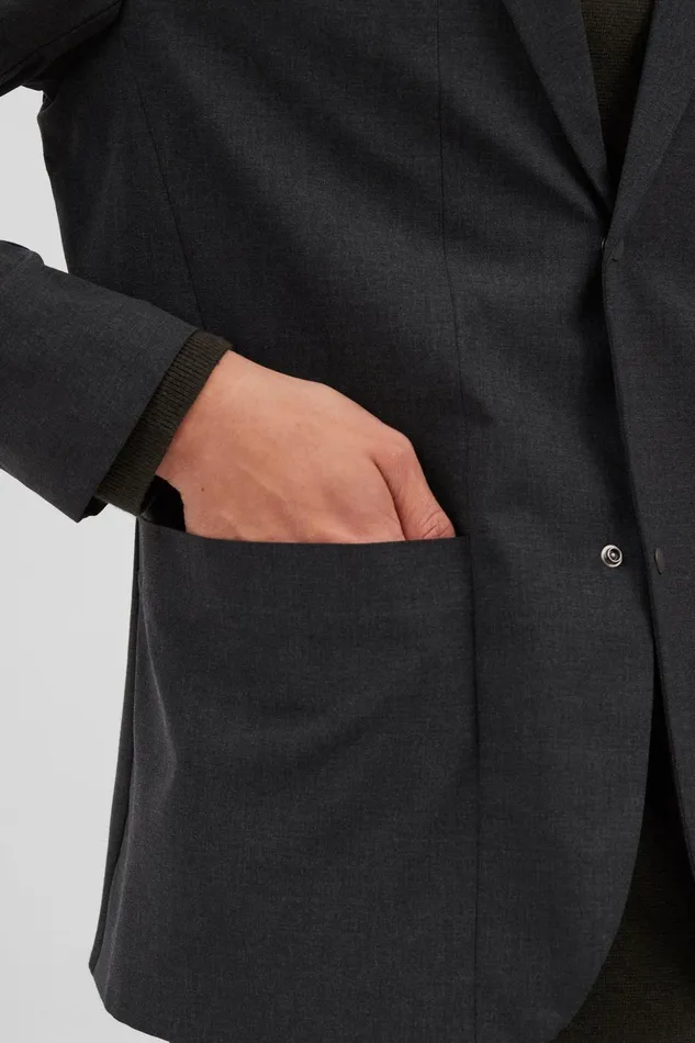 Men Norse Projects Outerwear Emil Cordura Tech Wool Blazer Charcoal Melange