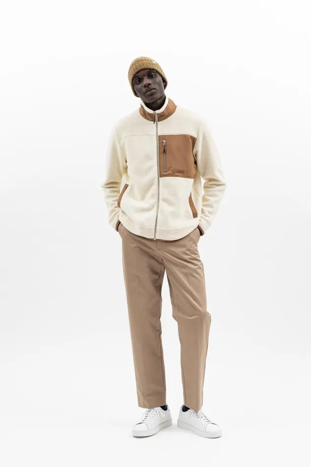 Men Norse Projects Outerwear Frederik Fleece Full Zip Jacket Ecru