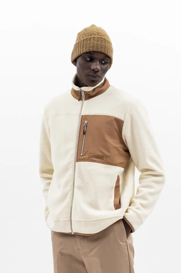 Men Norse Projects Outerwear Frederik Fleece Full Zip Jacket Ecru
