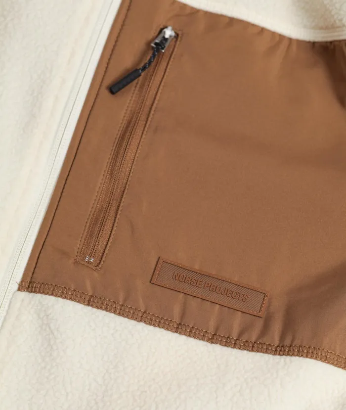 Men Norse Projects Outerwear Frederik Fleece Full Zip Jacket Ecru