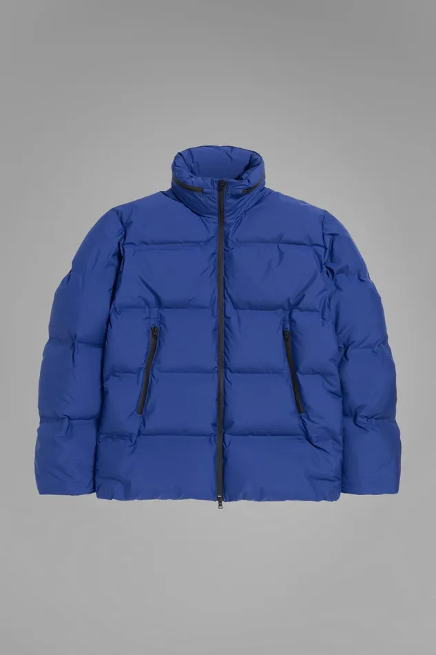 Men Norse Projects Outerwear Stand Collar Short Down Jacket Pertex Shield Cobalt Blue Men Norse Projects Outerwear Stand Collar Short Down Jacket Pertex Shield Cobalt Blue